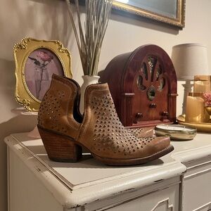 Ariat Brown Heeled Boots with Textured Design